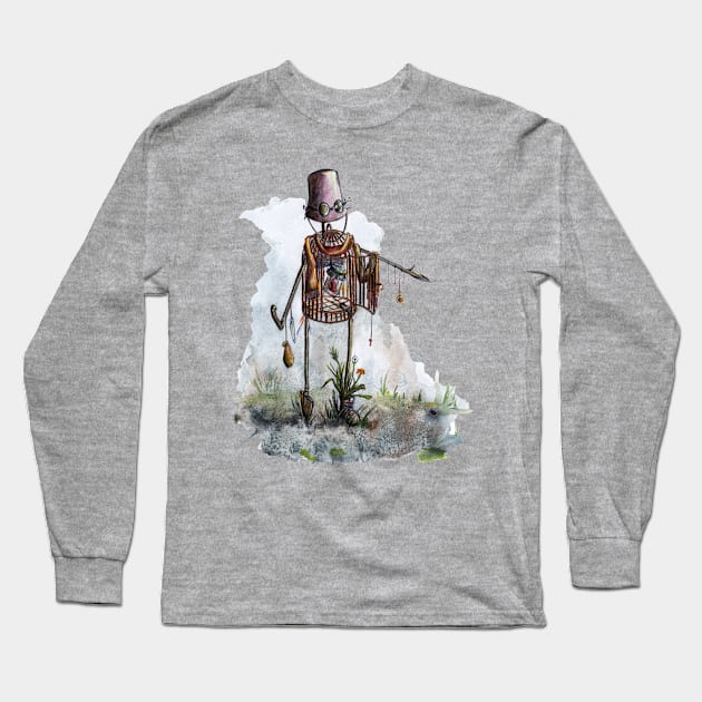 scarecrow - watercolour painting Long Sleeve T-Shirt by Karolina Studena-art